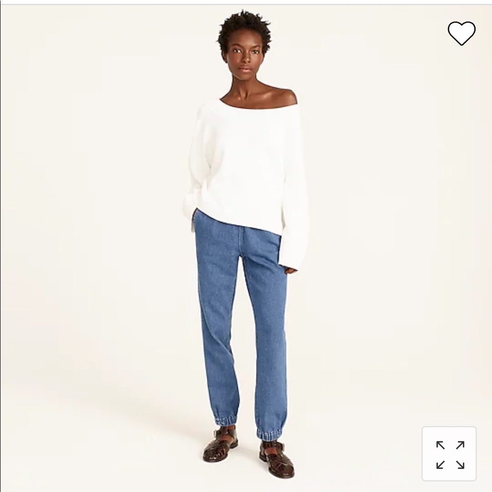 J crew off the shoulder white sweater